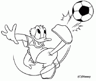 coloring picture of donald plays soccer