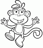 coloring picture of Boots the Monkey
