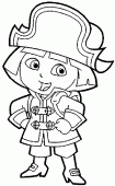 coloring picture of hacker Dora
