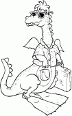 coloring picture of dragon is going to the beach