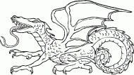 coloring picture of dragon with its language of snake