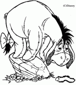 coloring picture of Eeyore scared
