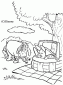 coloring picture of Eeyore with his friend Piglet