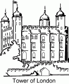coloring picture of Her Majesty s Royal Palace and Fortress, the Tower of London is a historic castle in London on the north bank of the River Thames
