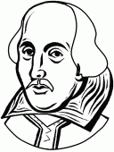 coloring picture of portrait of William Shakespeare