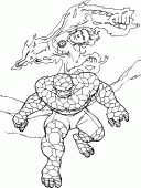 coloring picture of Human Torch with the Thing