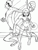 coloring picture of Reed Richards and Susan Storm