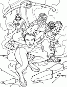 coloring picture of The Fantastic Four