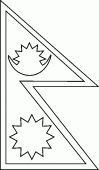 coloring picture of Nepal flag