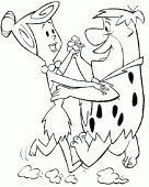 coloring picture of Fred and Wilma are dancing