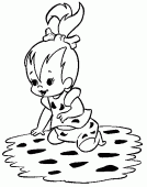 coloring picture of Pebbles Flintstone