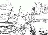 coloring picture of A port