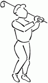coloring picture of a golfer