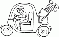 coloring picture of golf buggy