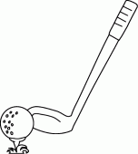coloring picture of golf stick and ball