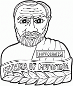 coloring picture of Hippocrates of Cos father of medicine