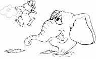 coloring picture of Groundhog with an elephant