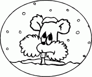 coloring picture of Groundhog with snow
