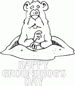 coloring picture of Happy Groundhog s day