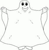 coloring picture of ghost with a bed sheet