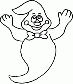 coloring picture of happy ghost