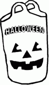 coloring picture of paper bag halloween