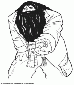 coloring picture of Rubeus Hagrid is the half giant Keeper of Keys and Grounds