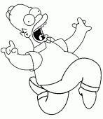 coloring picture of Homer Simpson is afraid