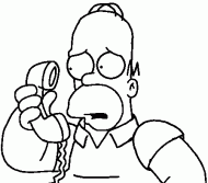 coloring picture of Homer on the phone
