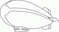coloring picture of an airship in the sky