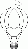 coloring picture of hot air balloon with a flag