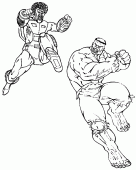 coloring picture of Hulk fight