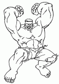 coloring picture of Hulk in anger