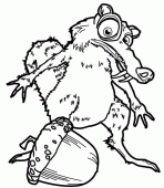 coloring picture of Scrat saber toothed squirrel