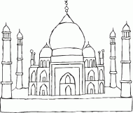 coloring picture of Taj Mahal picture