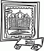 coloring picture of Town Delhi