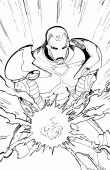 coloring picture of Iron man uses his power