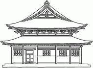 coloring picture of Japan temple