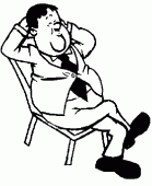 coloring picture of Hardy sit on a chair