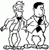 coloring picture of Laurel and Hardy