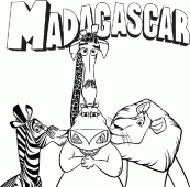 coloring picture of Madagascar the movie