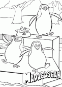 coloring picture of The penguins Skipper Rico and Kowalski