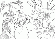 coloring picture of madagascar animals in forest