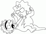 coloring picture of Maggie is fighting