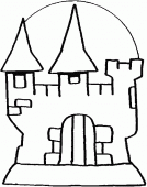 coloring picture of catsle haunted