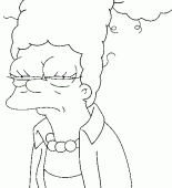 coloring picture of Marge Simpson is tired