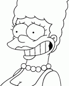 coloring picture of Marge is smiling