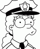 coloring picture of policewoman Marge