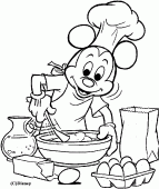 coloring picture of mickey cooks