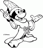 coloring picture of mickey in magician